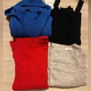 Set of 4 women’s sweater cardigan size XL T Hilfiger K Barclay Loy&grey Falcon